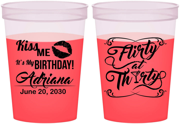 Custom Birthday 16 oz Color Changing Cups - 30th Flirty At Thirty | 20190