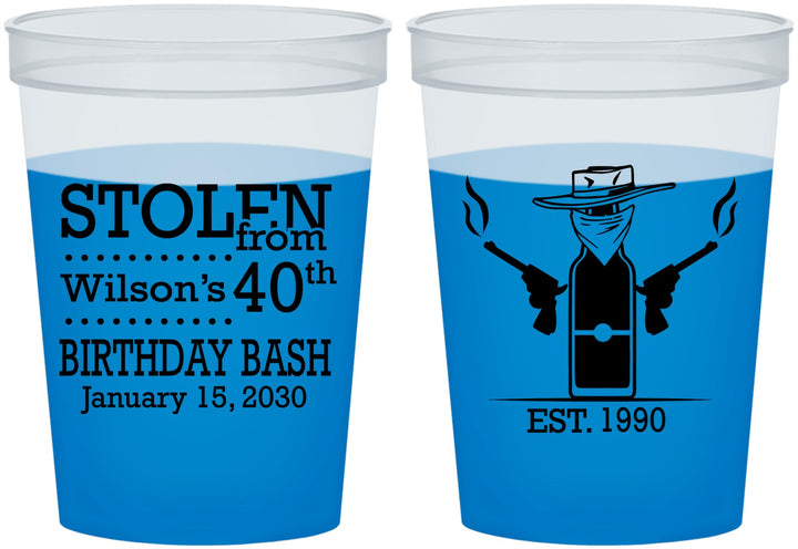 Custom Birthday 16 oz Color Changing Cups - 40th | 20193
