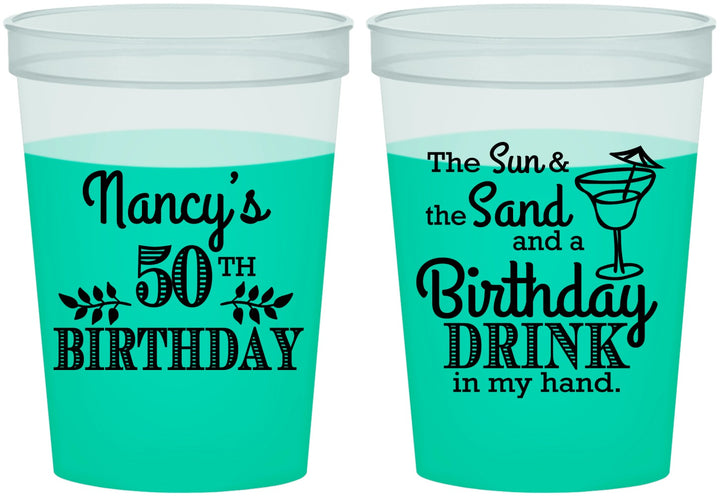 Custom Birthday 16 oz Color Changing Cups - 50th | 20203
