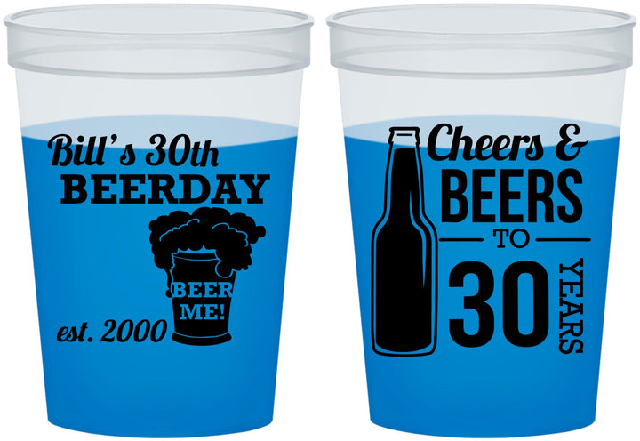 Custom Birthday 16 oz Color Changing Cups - 30th | 20215