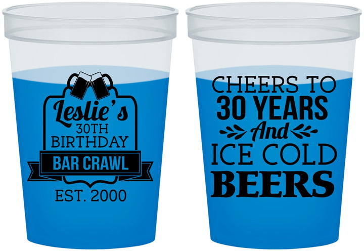 Custom Birthday 16 oz Color Changing Cups - 30th | 20218