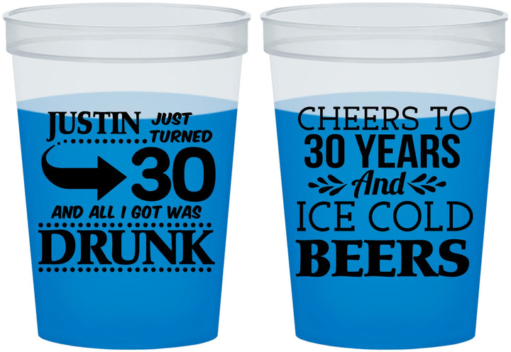 Custom Birthday 16 oz Color Changing Cups - Cheers To 30 Years | 20219