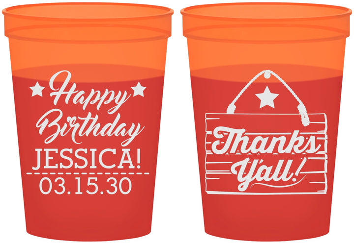 Custom Birthday 16 oz Color Changing Cups - Country Farm | 20221