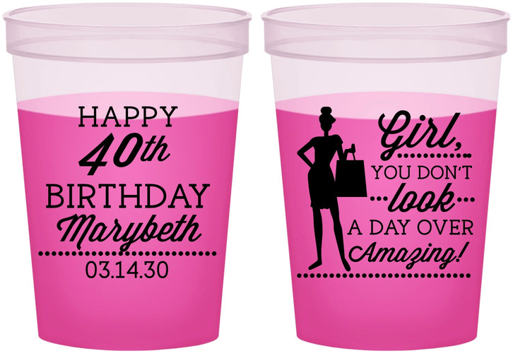 Custom Birthday 16 oz Color Changing Cups - 40th | 20223