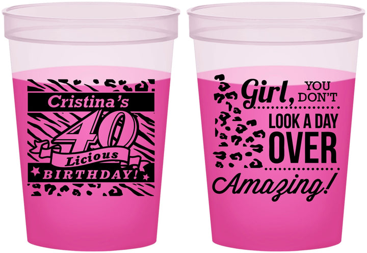 Custom Birthday 16 oz Color Changing Cups - 40th | 20224
