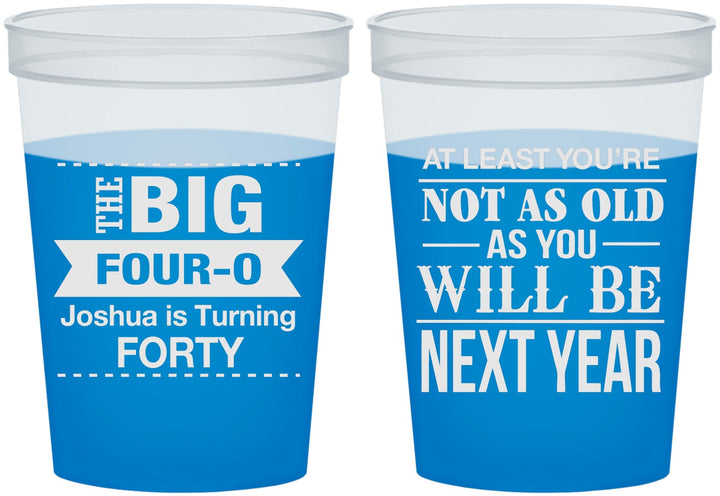 Custom Birthday 16 oz Color Changing Cups - 40th | 20225