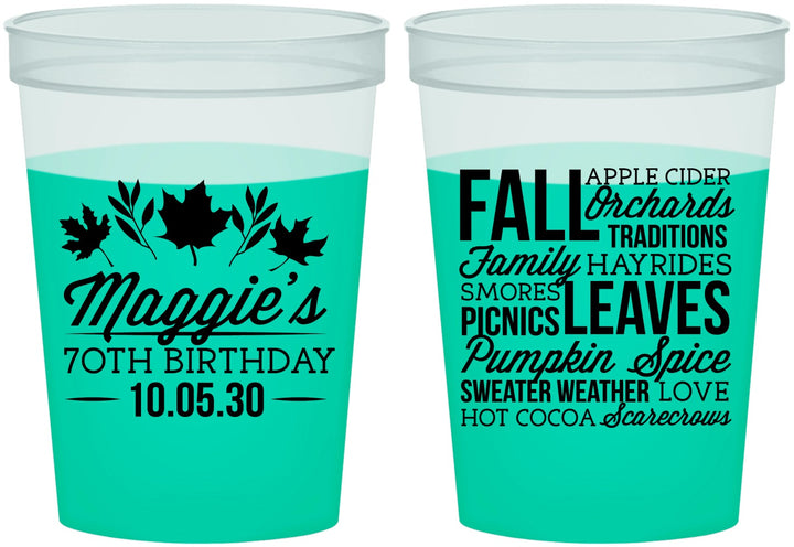 Custom Birthday 16 oz Color Changing Cups - 70th Fall | 20228