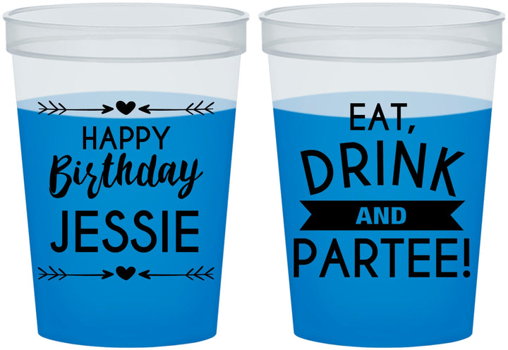 Custom Birthday 16 oz Color Changing Cups - Eat Drink Partee | 20241