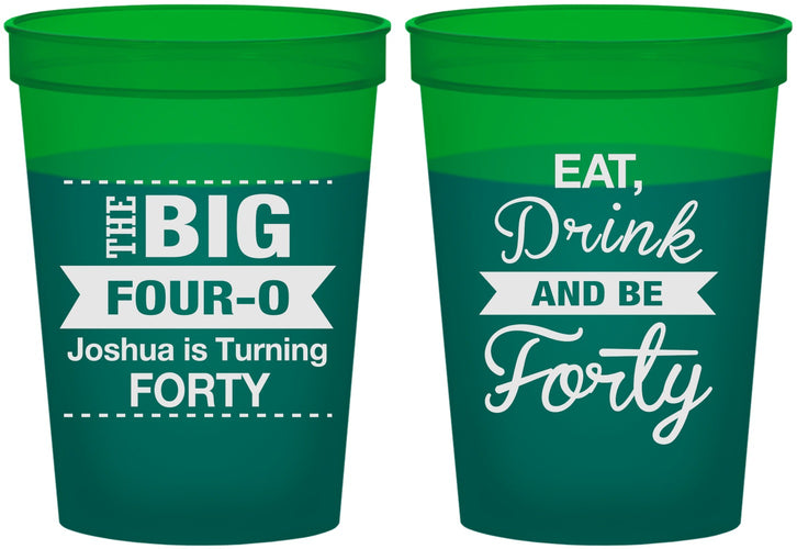 Custom Birthday 16 oz Color Changing Cups - 40th | 20243