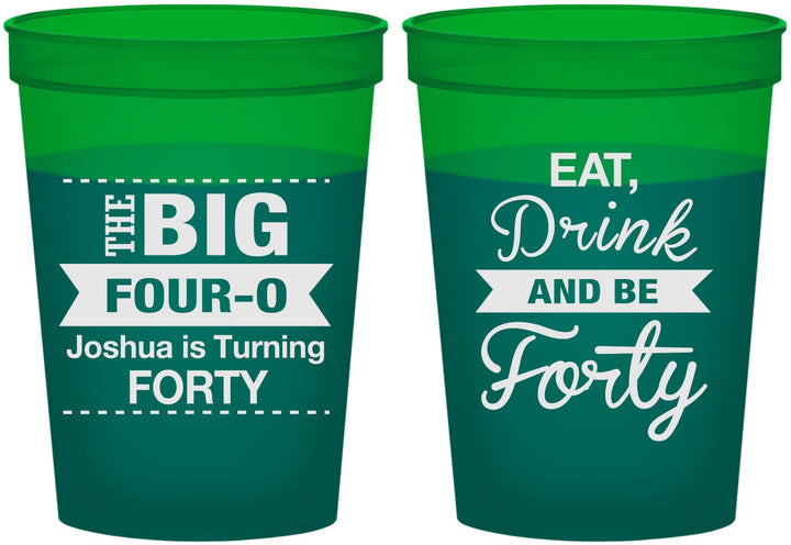 Custom Birthday 16 oz Color Changing Cups - 40th | 20243