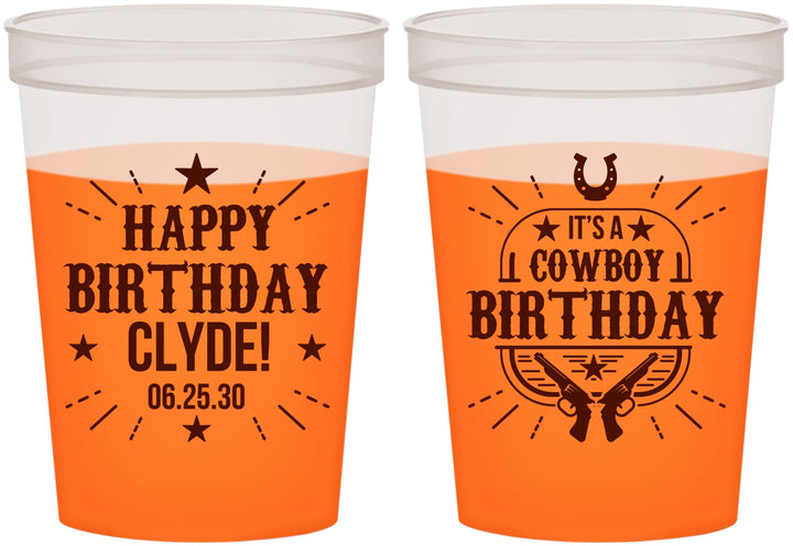 Custom Birthday 16 oz Color Changing Cups - Cowboy | 20244