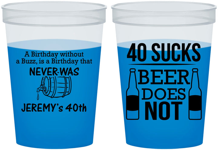 Custom Birthday 16 oz Color Changing Cups - 40th | 20247