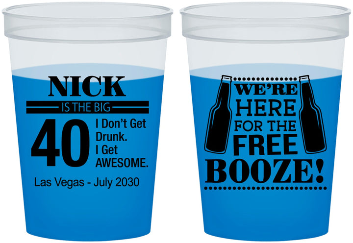 Custom Birthday 16 oz Color Changing Cups - 40th | 20249