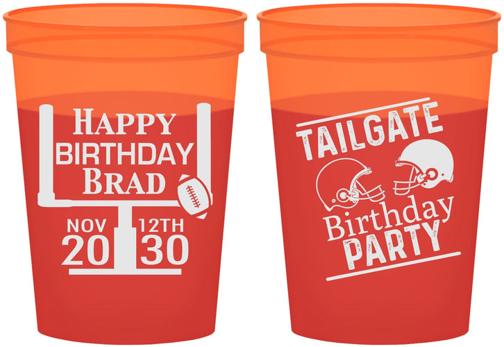 Custom Birthday 16 oz Color Changing Cups - Football | 20256