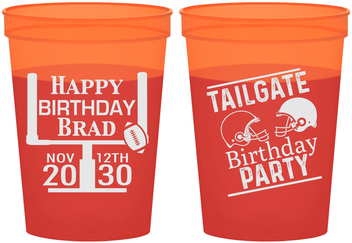 Custom Birthday 16 oz Color Changing Cups - Football | 20256