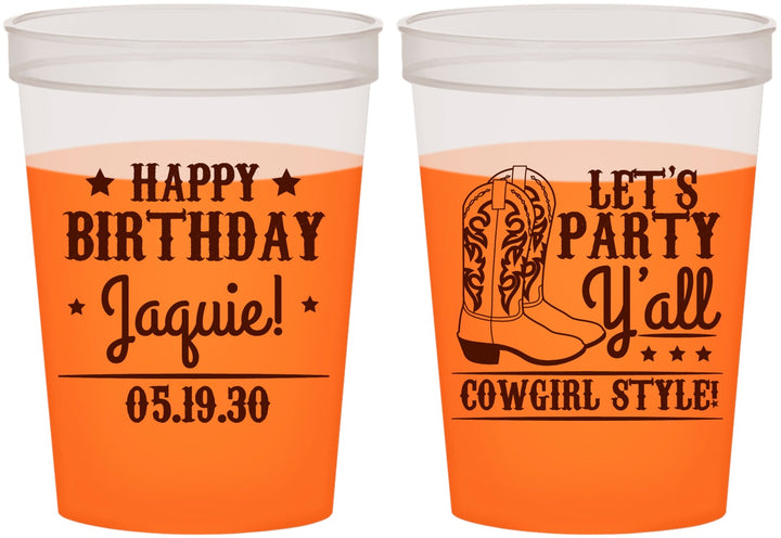 Custom Birthday 16 oz Color Changing Cups - Cowgirl | 20260