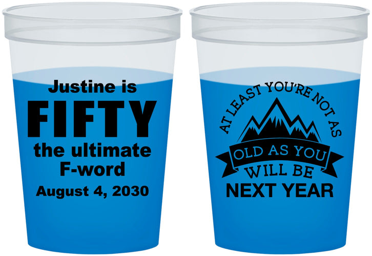 Custom Birthday 16 oz Color Changing Cups - 50th | 20268
