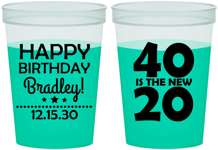 Custom Birthday 16 oz Color Changing Cups - 40 Is The New 20 | 20269
