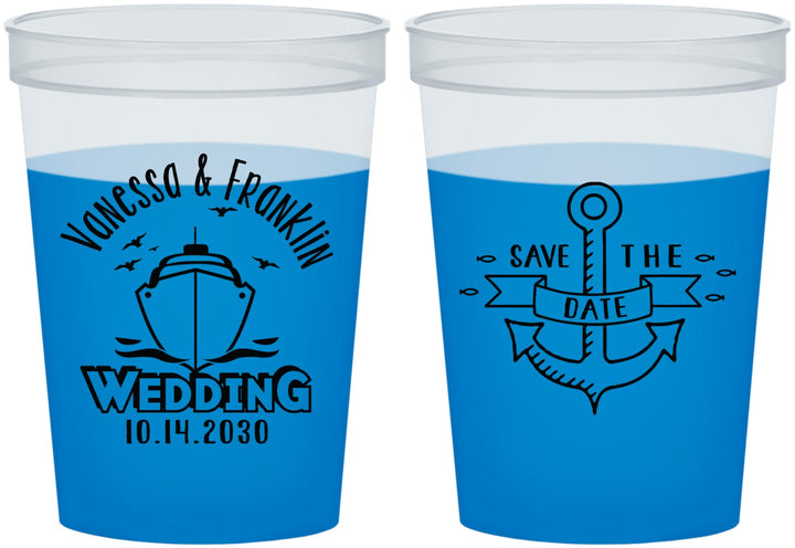 Custom Wedding 16 oz Color Changing Cups - Save The Date Cruise | 209