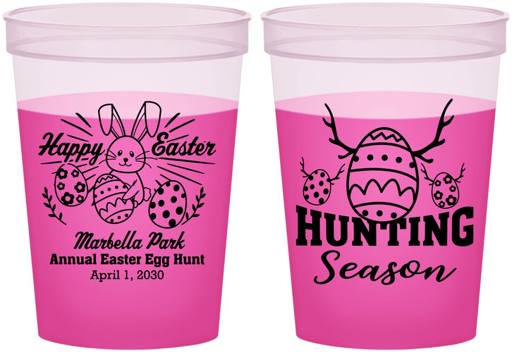 Custom Easter 16 oz Color Changing Cups - Bunny Egg Hunt | 210003