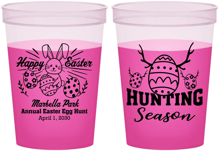 Custom Easter 16 oz Color Changing Cups - Bunny Egg Hunt | 210003