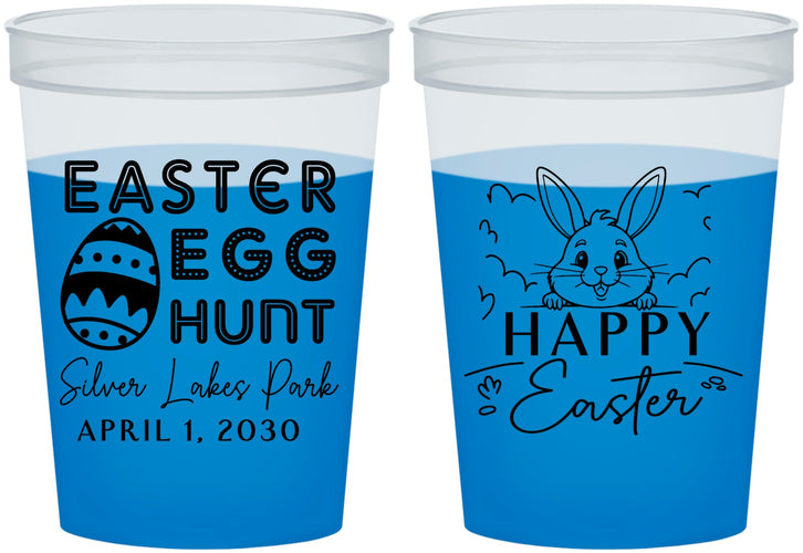 Custom Easter 16 oz Color Changing Cups - Egg Hunt Bunny | 210005