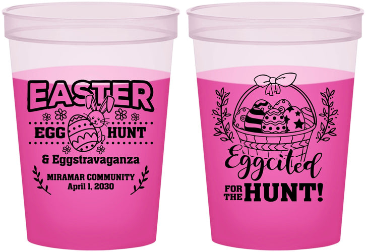 Custom Easter 16 oz Color Changing Cups - Eggcited For Hunt Bunny | 210006