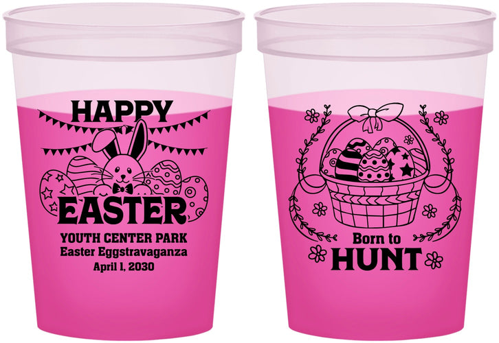 Custom Easter 16 oz Color Changing Cups - Born To Hunt Bunny | 210007