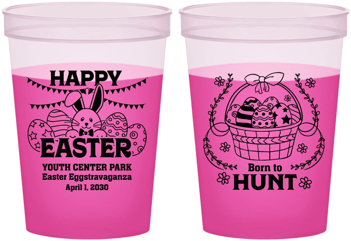 Custom Easter 16 oz Color Changing Cups - Born To Hunt Bunny | 210007