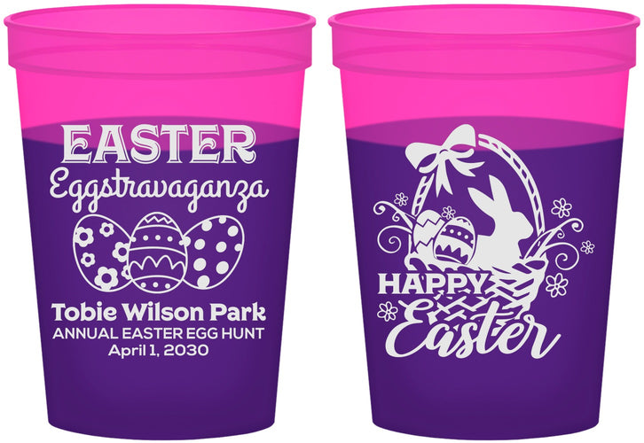 Custom Easter 16 oz Color Changing Cups - Easter Bunny | 210008