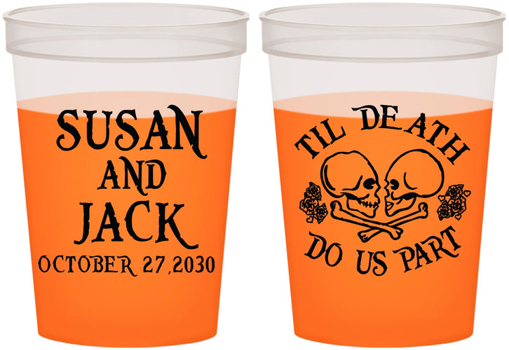Custom Wedding 16 oz Color Changing Cups - Til Death Do Us Part | 213