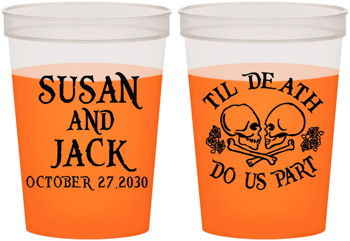 Custom Wedding 16 oz Color Changing Cups - Til Death Do Us Part | 213