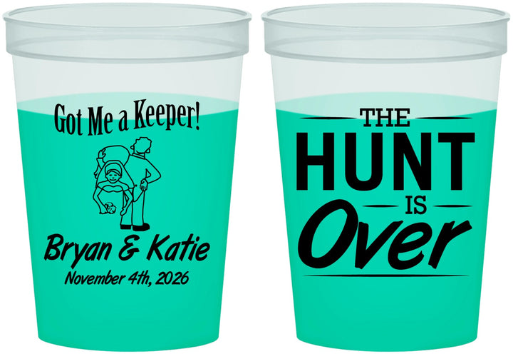 Custom Wedding 16 oz Color Changing Cups - The Hunt Is Over | 216