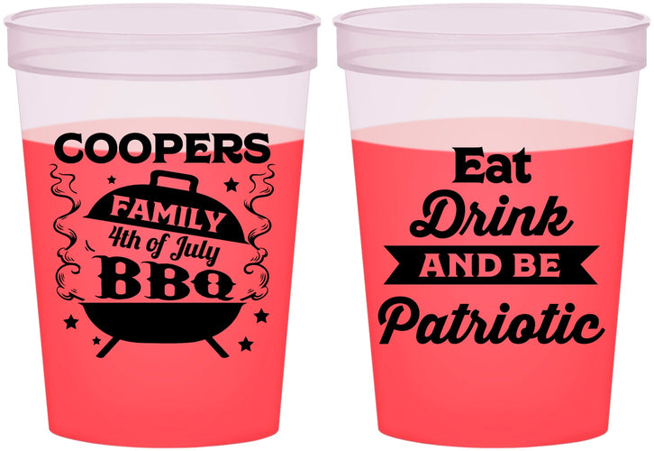 Custom 4th Of July 16 oz Color Changing Cups - Eat Drink Patriotic | 220002