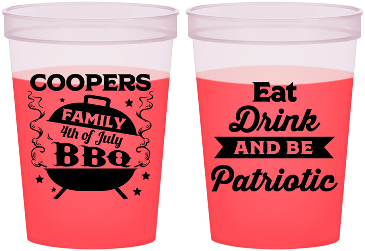 Custom 4th Of July 16 oz Color Changing Cups - Eat Drink Patriotic | 220002
