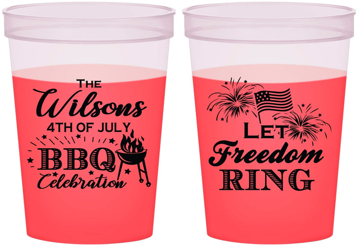 Custom 4th Of July 16 oz Color Changing Cups - Bbq Fireworks | 220009