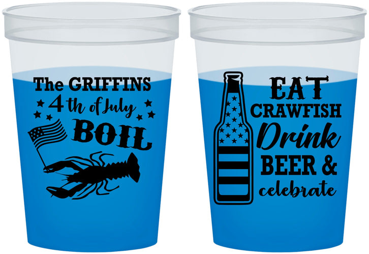 Custom 4th Of July 16 oz Color Changing Cups - Crawfish Boil | 220012