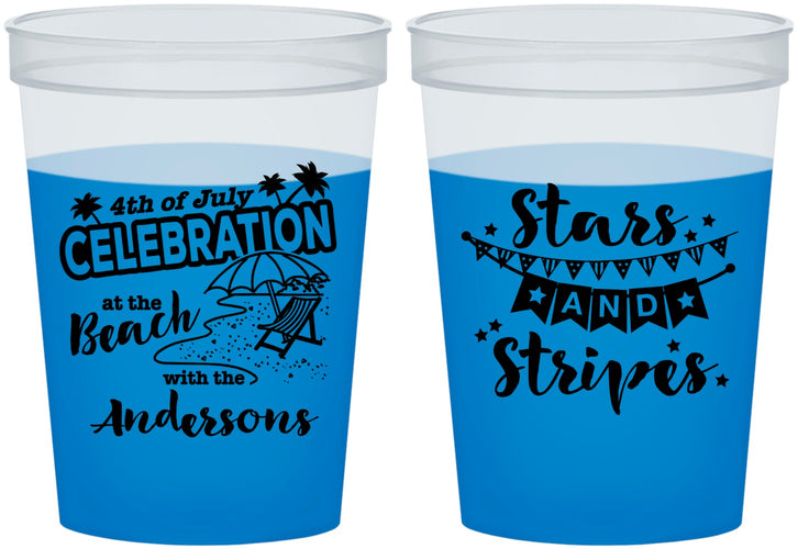 Custom 4th Of July 16 oz Color Changing Cups - Fireworks | 220021