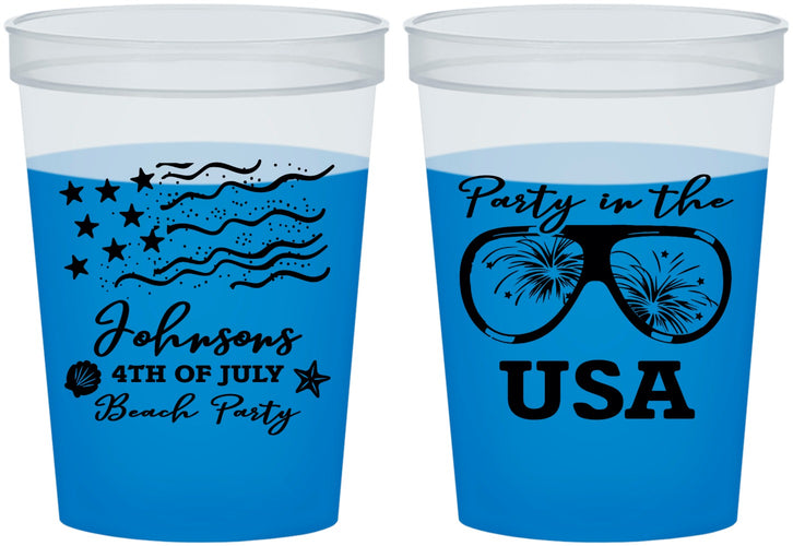 Custom 4th Of July 16 oz Color Changing Cups - Party In The Usa | 220023