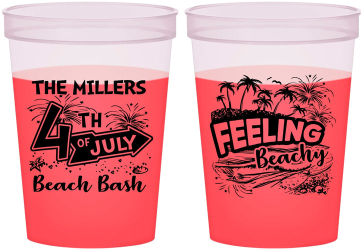 Custom 4th Of July 16 oz Color Changing Cups - Feeling Beachy | 220024