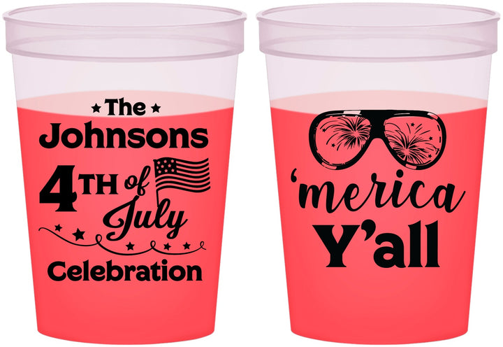 Custom 4th Of July 16 oz Color Changing Cups - Merica Yall | 220034