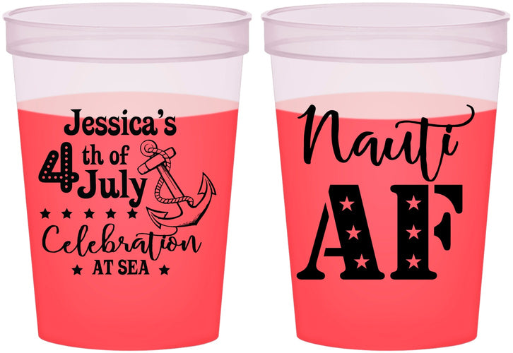 Custom 4th Of July 16 oz Color Changing Cups - Nautical Anchor | 220035