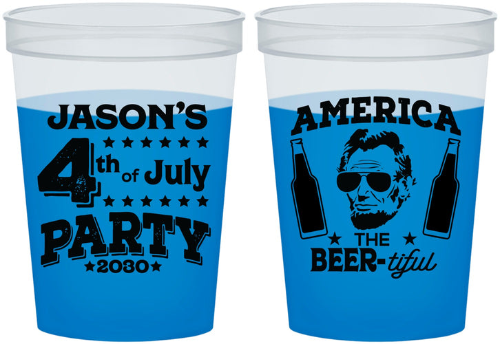 Custom 4th Of July 16 oz Color Changing Cups - Bbq Lincoln | 220036