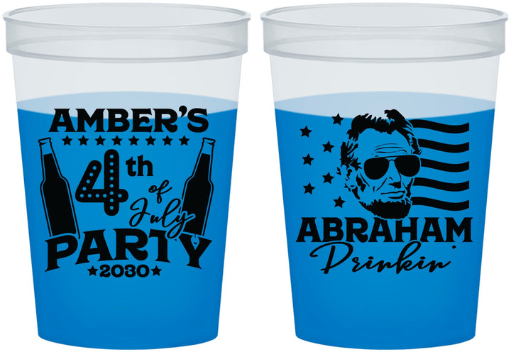 Custom 4th Of July 16 oz Color Changing Cups - Abraham Drinkin | 220037