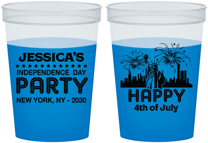 Custom 4th Of July 16 oz Color Changing Cups - New York | 220039