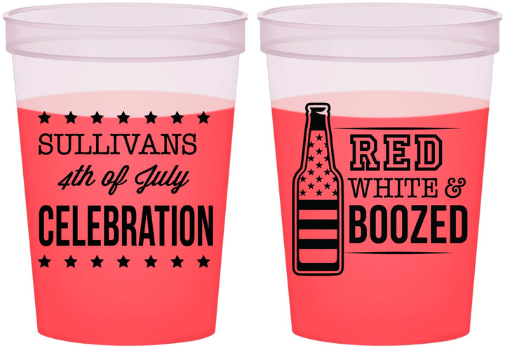 Custom 4th Of July 16 oz Color Changing Cups - Red White Booze | 220043