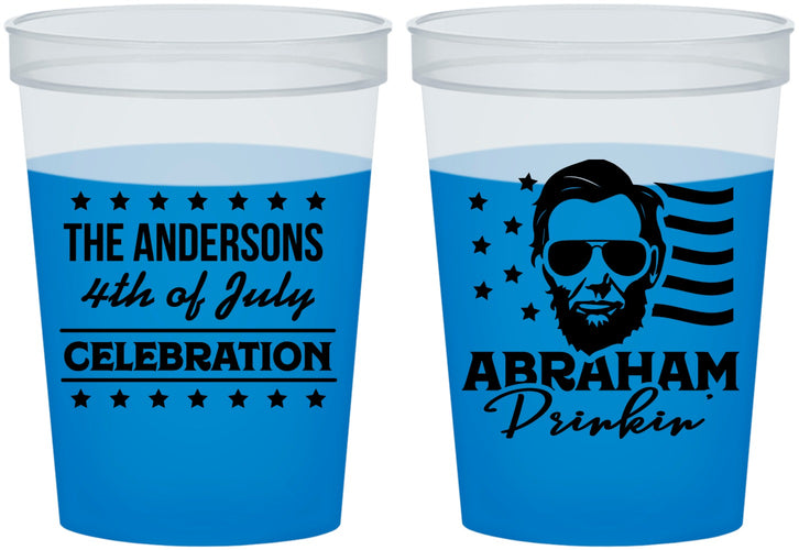 Custom 4th Of July 16 oz Color Changing Cups - Abraham Drinkin | 220044