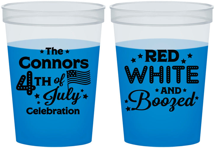 Custom 4th Of July 16 oz Color Changing Cups - Red White Booze | 220045