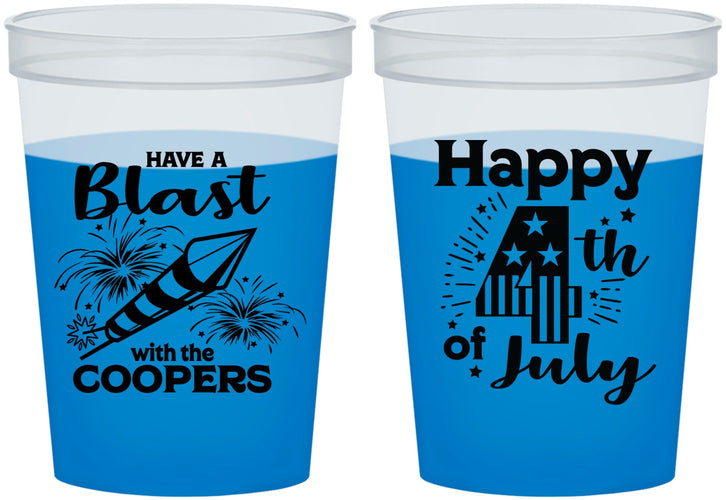 Custom 4th Of July 16 oz Color Changing Cups - Fireworks | 220046