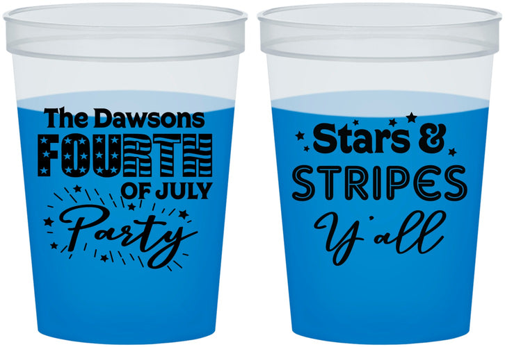 Custom 4th Of July 16 oz Color Changing Cups - Stars Stripes | 220047